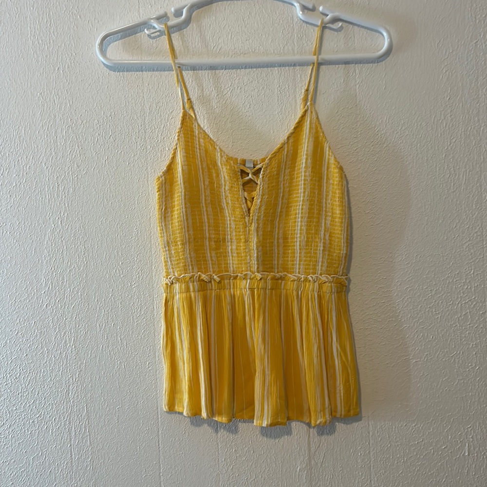 Yellow flowy crop top
